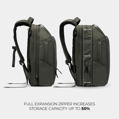 20L Travel Pack - Mens Travel Backpack - Expandable to 30L - Water Resistant Daypack - TSA-Ready - Lightweight Business Traveling Backpack for Men - 16" Laptop Compartment