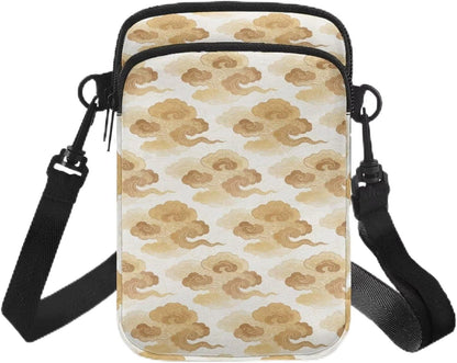 Ditsy Flower Small Crossbody Bag for Women Sea Turtle Cell Phone Purse Travel Shoulder Wallet with Adjustable Strap