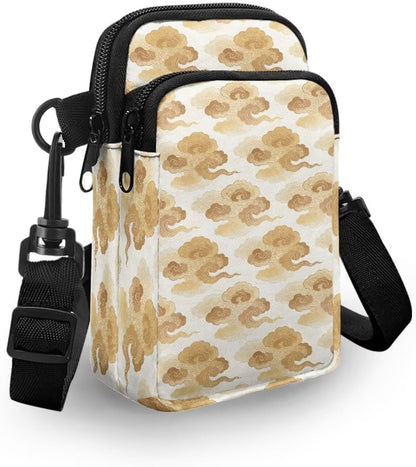 Ditsy Flower Small Crossbody Bag for Women Sea Turtle Cell Phone Purse Travel Shoulder Wallet with Adjustable Strap