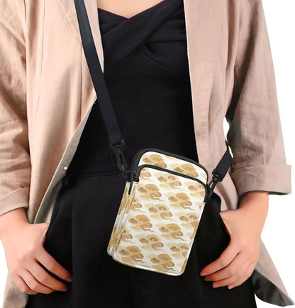 Ditsy Flower Small Crossbody Bag for Women Sea Turtle Cell Phone Purse Travel Shoulder Wallet with Adjustable Strap