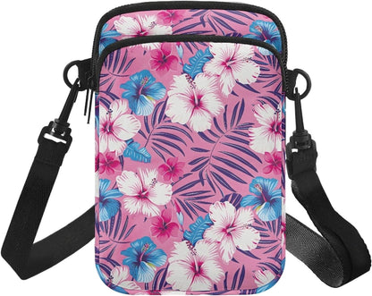 Ditsy Flower Small Crossbody Bag for Women Sea Turtle Cell Phone Purse Travel Shoulder Wallet with Adjustable Strap