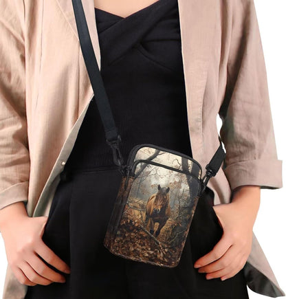 Ditsy Flower Small Crossbody Bag for Women Sea Turtle Cell Phone Purse Travel Shoulder Wallet with Adjustable Strap