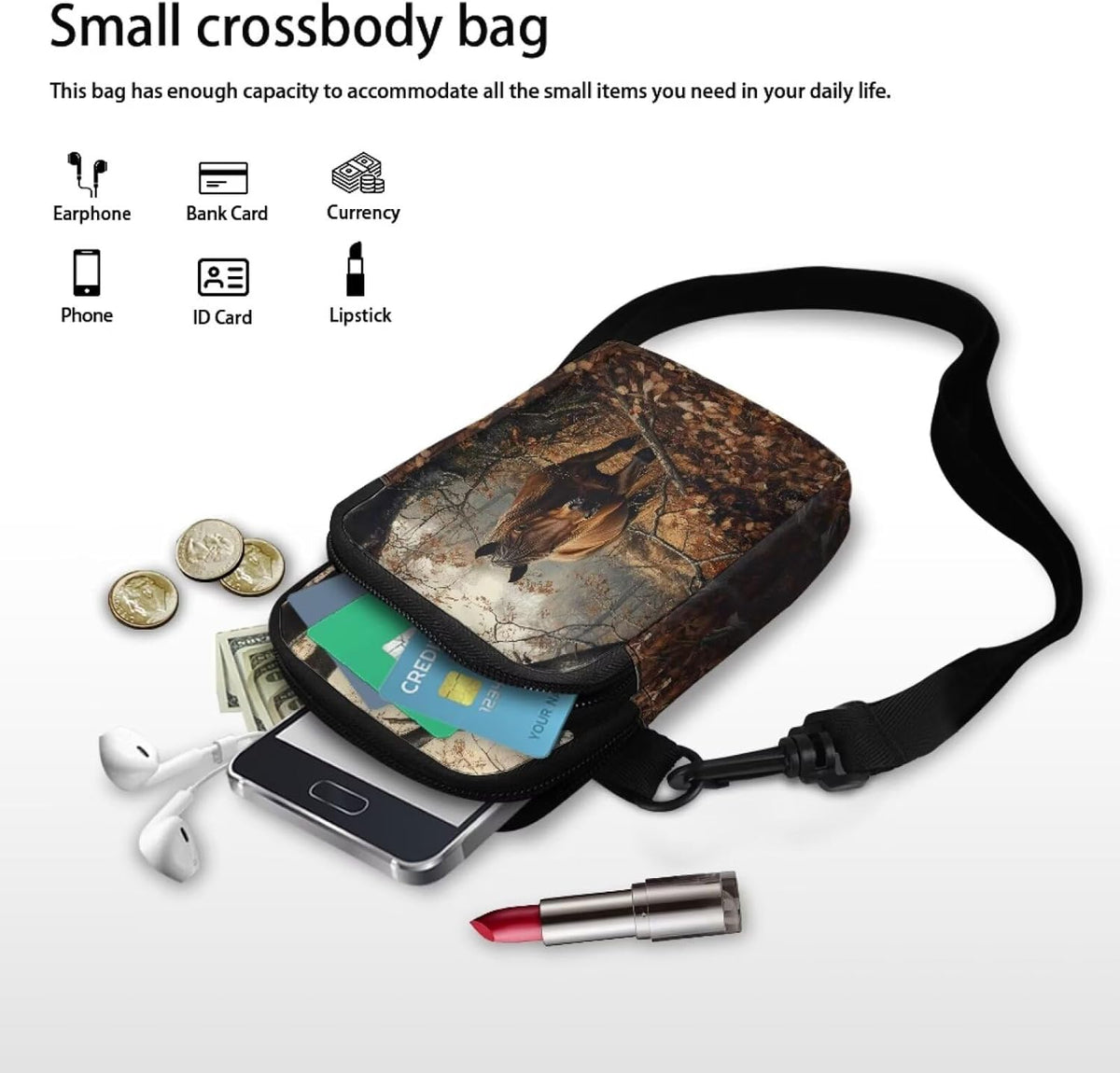Ditsy Flower Small Crossbody Bag for Women Sea Turtle Cell Phone Purse Travel Shoulder Wallet with Adjustable Strap