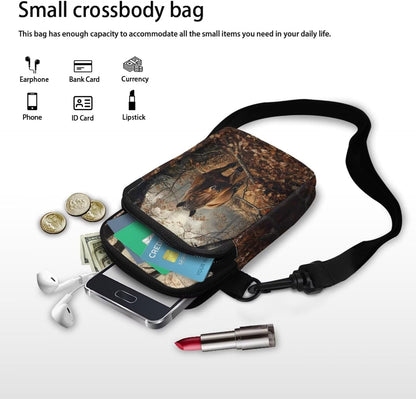 Ditsy Flower Small Crossbody Bag for Women Sea Turtle Cell Phone Purse Travel Shoulder Wallet with Adjustable Strap