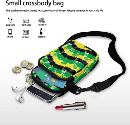 Ditsy Flower Small Crossbody Bag for Women Sea Turtle Cell Phone Purse Travel Shoulder Wallet with Adjustable Strap