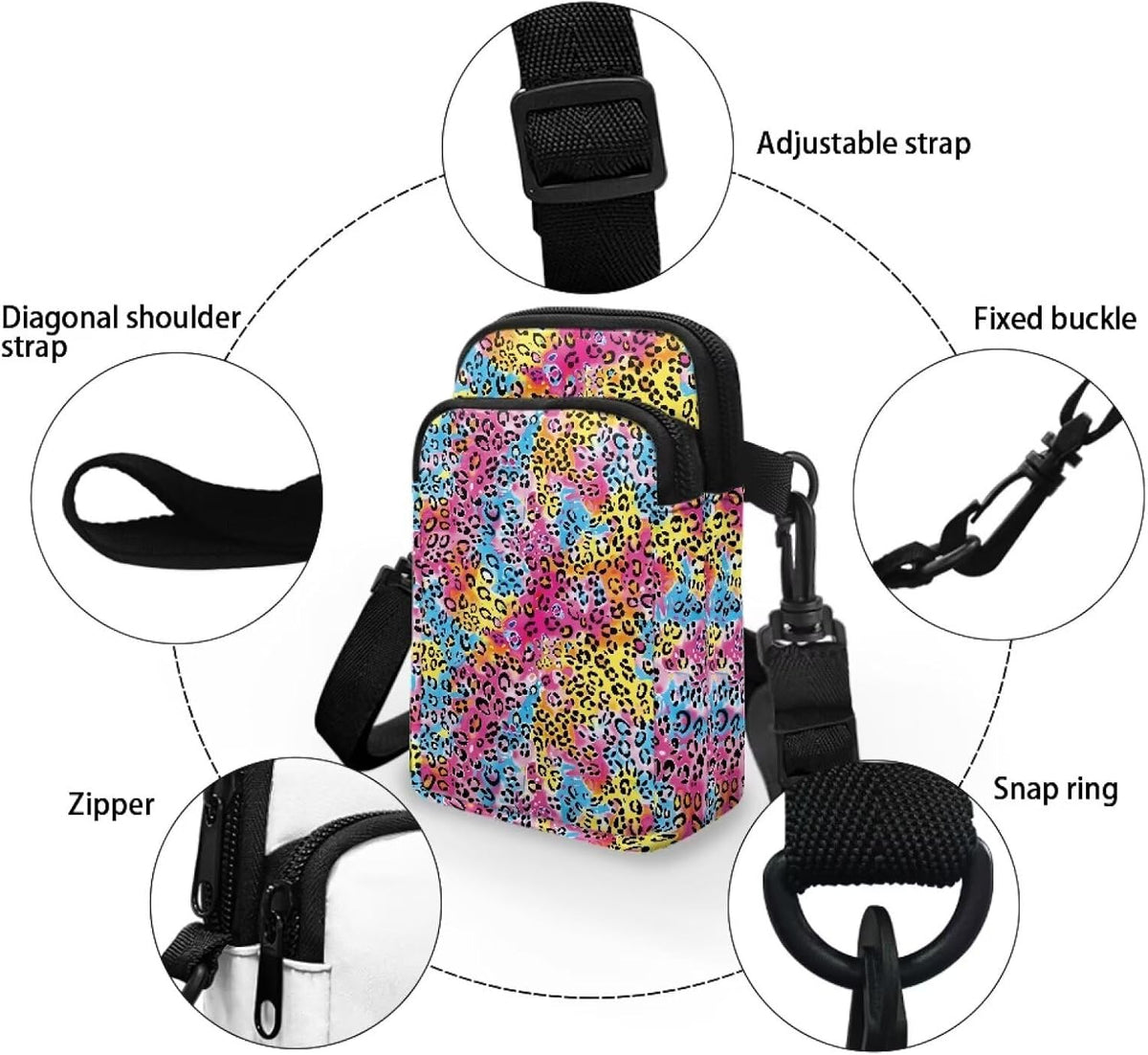 Ditsy Flower Small Crossbody Bag for Women Sea Turtle Cell Phone Purse Travel Shoulder Wallet with Adjustable Strap