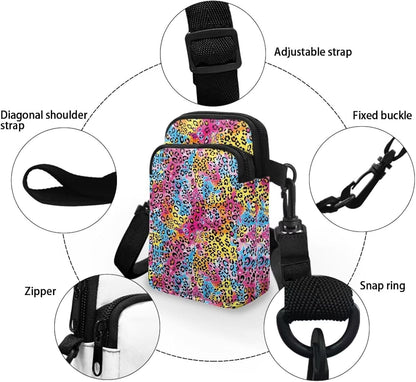 Ditsy Flower Small Crossbody Bag for Women Sea Turtle Cell Phone Purse Travel Shoulder Wallet with Adjustable Strap