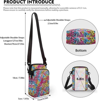 Ditsy Flower Small Crossbody Bag for Women Sea Turtle Cell Phone Purse Travel Shoulder Wallet with Adjustable Strap