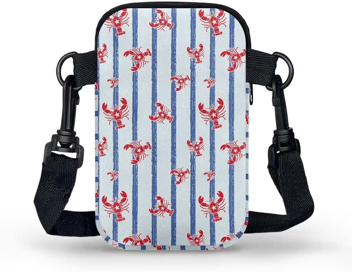 Ditsy Flower Small Crossbody Bag for Women Sea Turtle Cell Phone Purse Travel Shoulder Wallet with Adjustable Strap