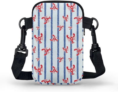 Ditsy Flower Small Crossbody Bag for Women Sea Turtle Cell Phone Purse Travel Shoulder Wallet with Adjustable Strap