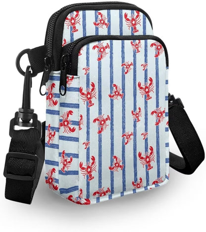 Ditsy Flower Small Crossbody Bag for Women Sea Turtle Cell Phone Purse Travel Shoulder Wallet with Adjustable Strap
