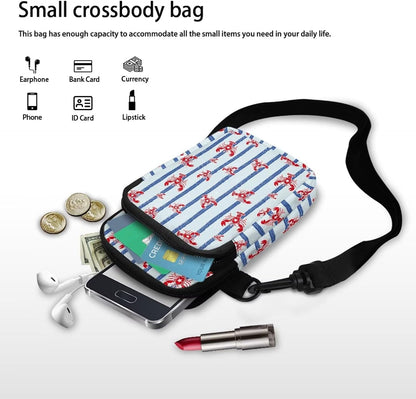 Ditsy Flower Small Crossbody Bag for Women Sea Turtle Cell Phone Purse Travel Shoulder Wallet with Adjustable Strap