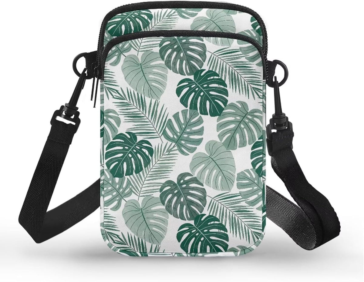 Ditsy Flower Small Crossbody Bag for Women Sea Turtle Cell Phone Purse Travel Shoulder Wallet with Adjustable Strap
