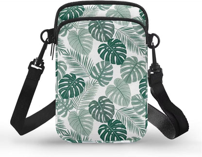 Ditsy Flower Small Crossbody Bag for Women Sea Turtle Cell Phone Purse Travel Shoulder Wallet with Adjustable Strap