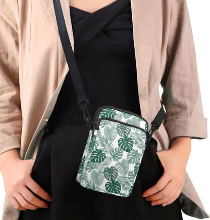 Ditsy Flower Small Crossbody Bag for Women Sea Turtle Cell Phone Purse Travel Shoulder Wallet with Adjustable Strap