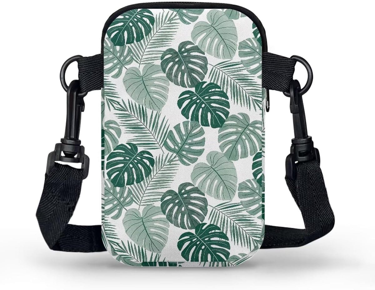 Ditsy Flower Small Crossbody Bag for Women Sea Turtle Cell Phone Purse Travel Shoulder Wallet with Adjustable Strap