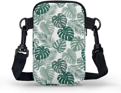 Ditsy Flower Small Crossbody Bag for Women Sea Turtle Cell Phone Purse Travel Shoulder Wallet with Adjustable Strap