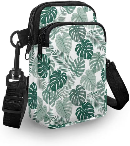 Ditsy Flower Small Crossbody Bag for Women Sea Turtle Cell Phone Purse Travel Shoulder Wallet with Adjustable Strap