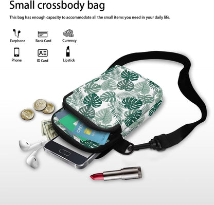 Ditsy Flower Small Crossbody Bag for Women Sea Turtle Cell Phone Purse Travel Shoulder Wallet with Adjustable Strap