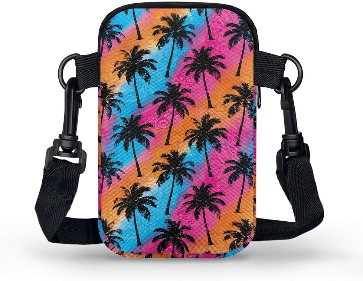 Ditsy Flower Small Crossbody Bag for Women Sea Turtle Cell Phone Purse Travel Shoulder Wallet with Adjustable Strap