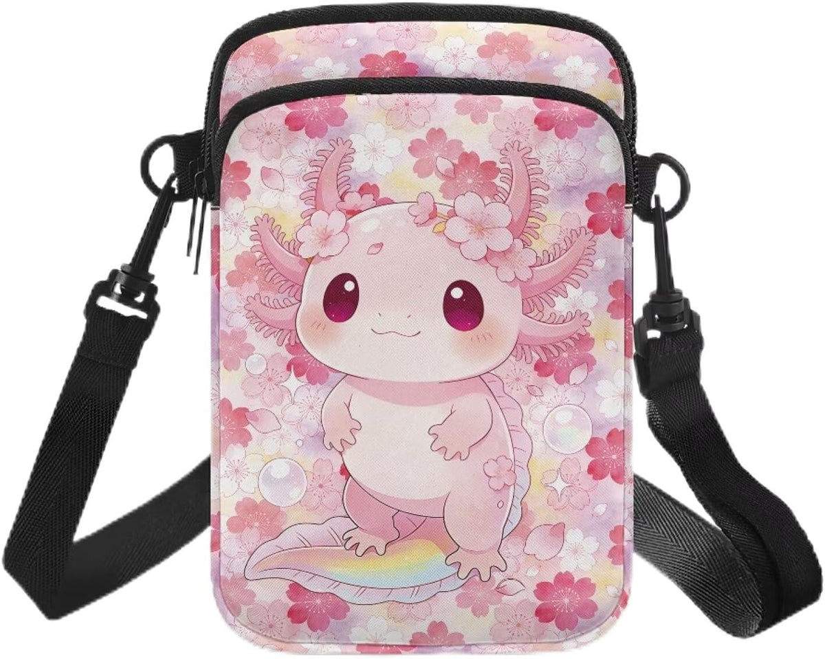 Ditsy Flower Small Crossbody Bag for Women Sea Turtle Cell Phone Purse Travel Shoulder Wallet with Adjustable Strap