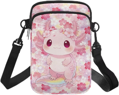 Ditsy Flower Small Crossbody Bag for Women Sea Turtle Cell Phone Purse Travel Shoulder Wallet with Adjustable Strap