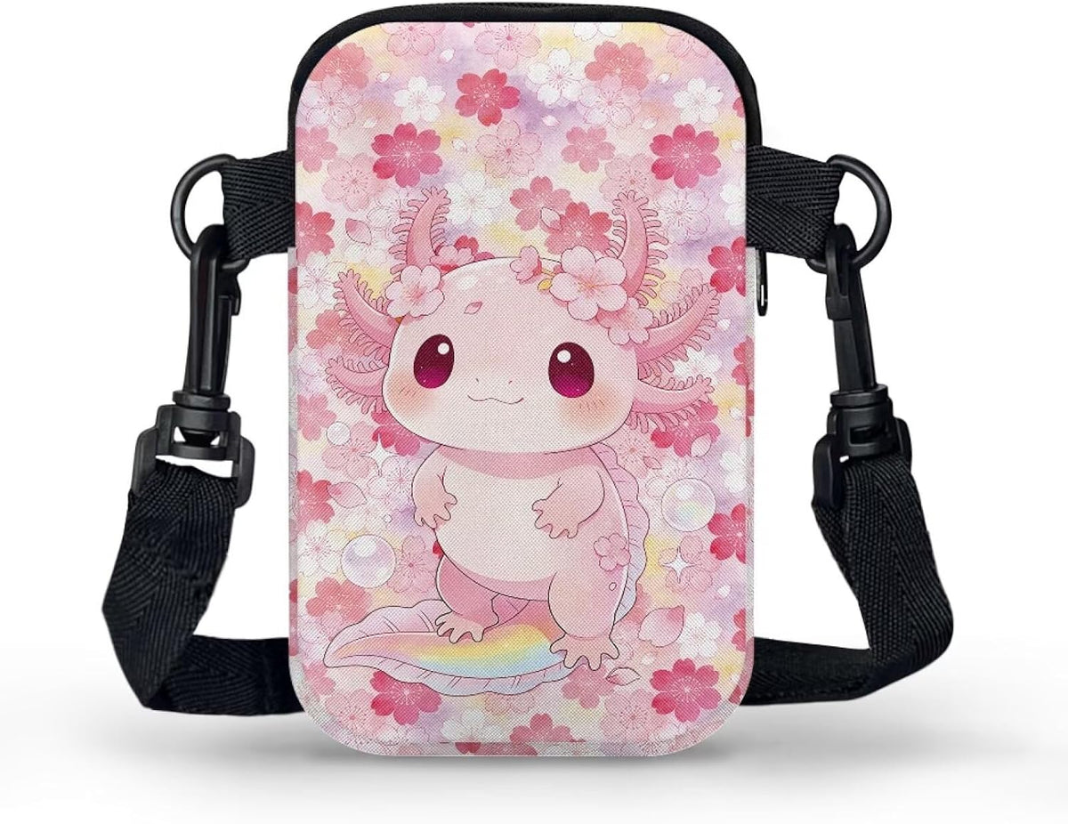 Ditsy Flower Small Crossbody Bag for Women Sea Turtle Cell Phone Purse Travel Shoulder Wallet with Adjustable Strap