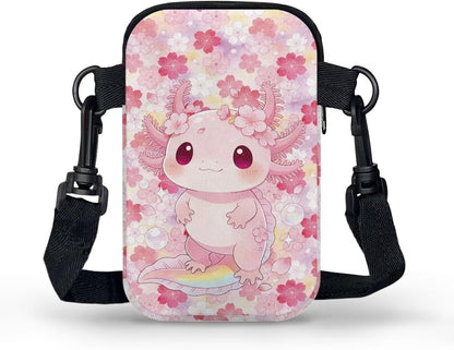 Ditsy Flower Small Crossbody Bag for Women Sea Turtle Cell Phone Purse Travel Shoulder Wallet with Adjustable Strap