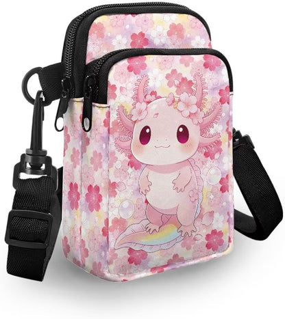 Ditsy Flower Small Crossbody Bag for Women Sea Turtle Cell Phone Purse Travel Shoulder Wallet with Adjustable Strap