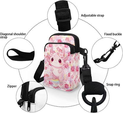 Ditsy Flower Small Crossbody Bag for Women Sea Turtle Cell Phone Purse Travel Shoulder Wallet with Adjustable Strap