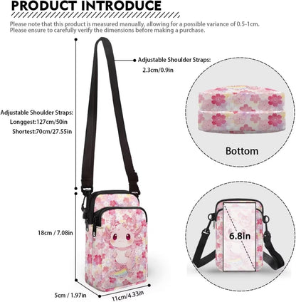 Ditsy Flower Small Crossbody Bag for Women Sea Turtle Cell Phone Purse Travel Shoulder Wallet with Adjustable Strap