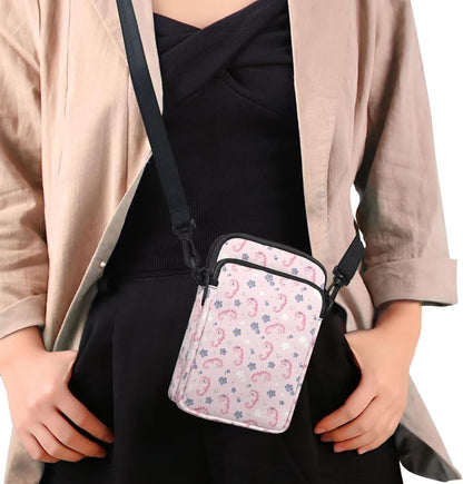 Ditsy Flower Small Crossbody Bag for Women Sea Turtle Cell Phone Purse Travel Shoulder Wallet with Adjustable Strap