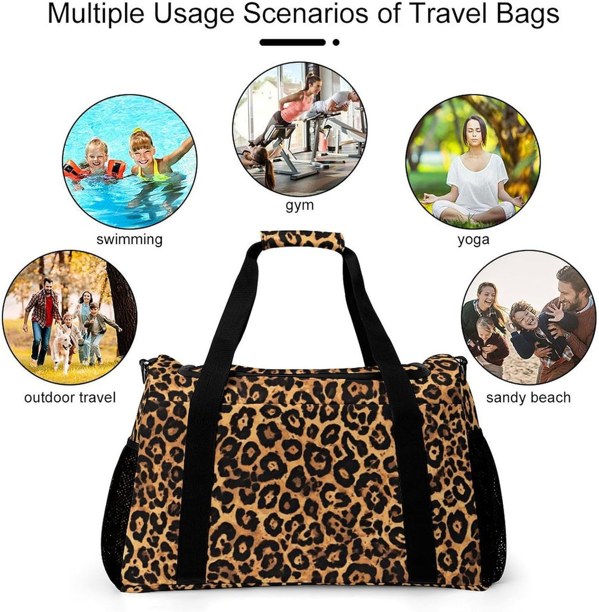 Foldable Lightweight Travel Duffel Bag Carry On Weekender Overnight Tote Bag for Men Women Yoga