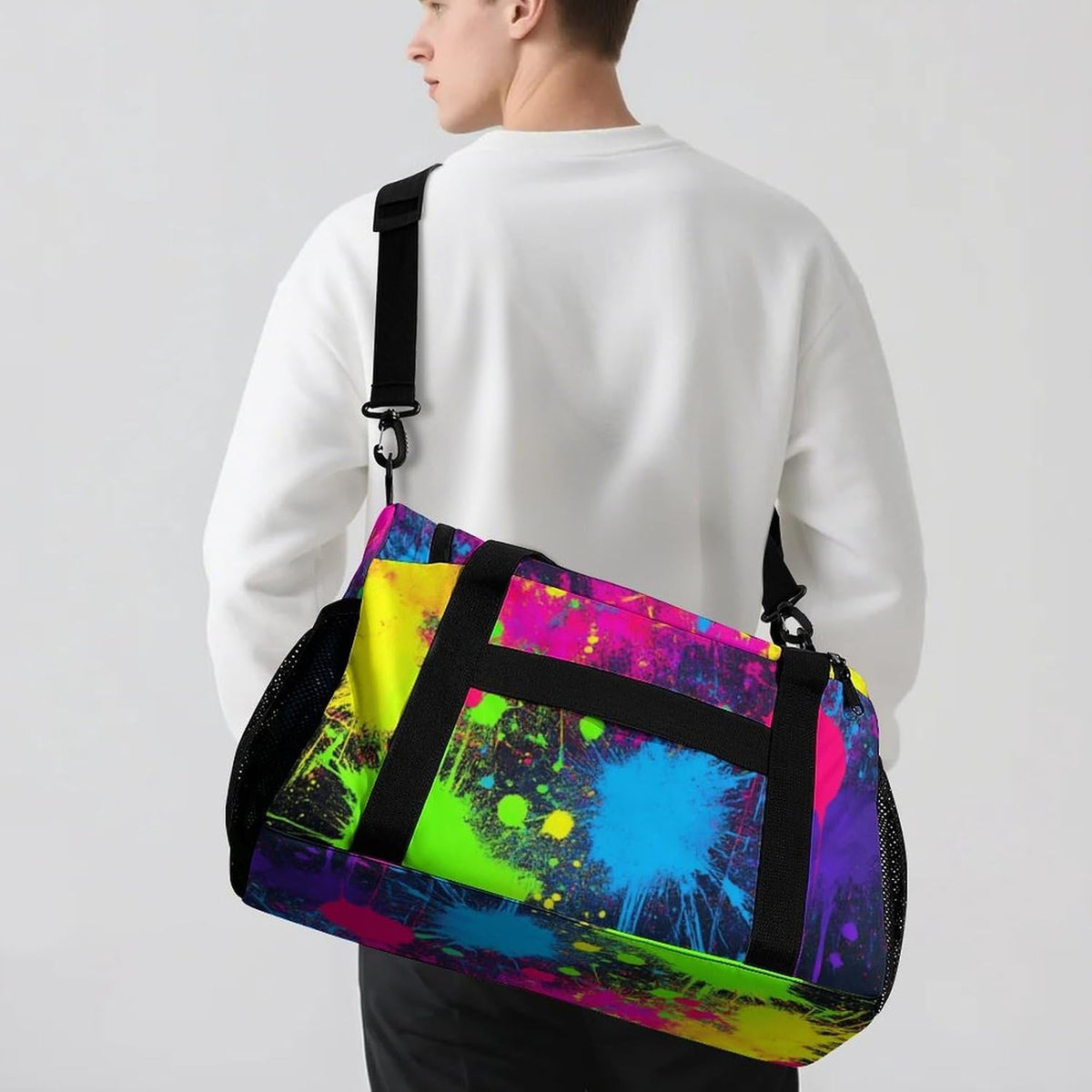 Foldable Lightweight Travel Duffel Bag Carry On Weekender Overnight Tote Bag for Men Women Yoga
