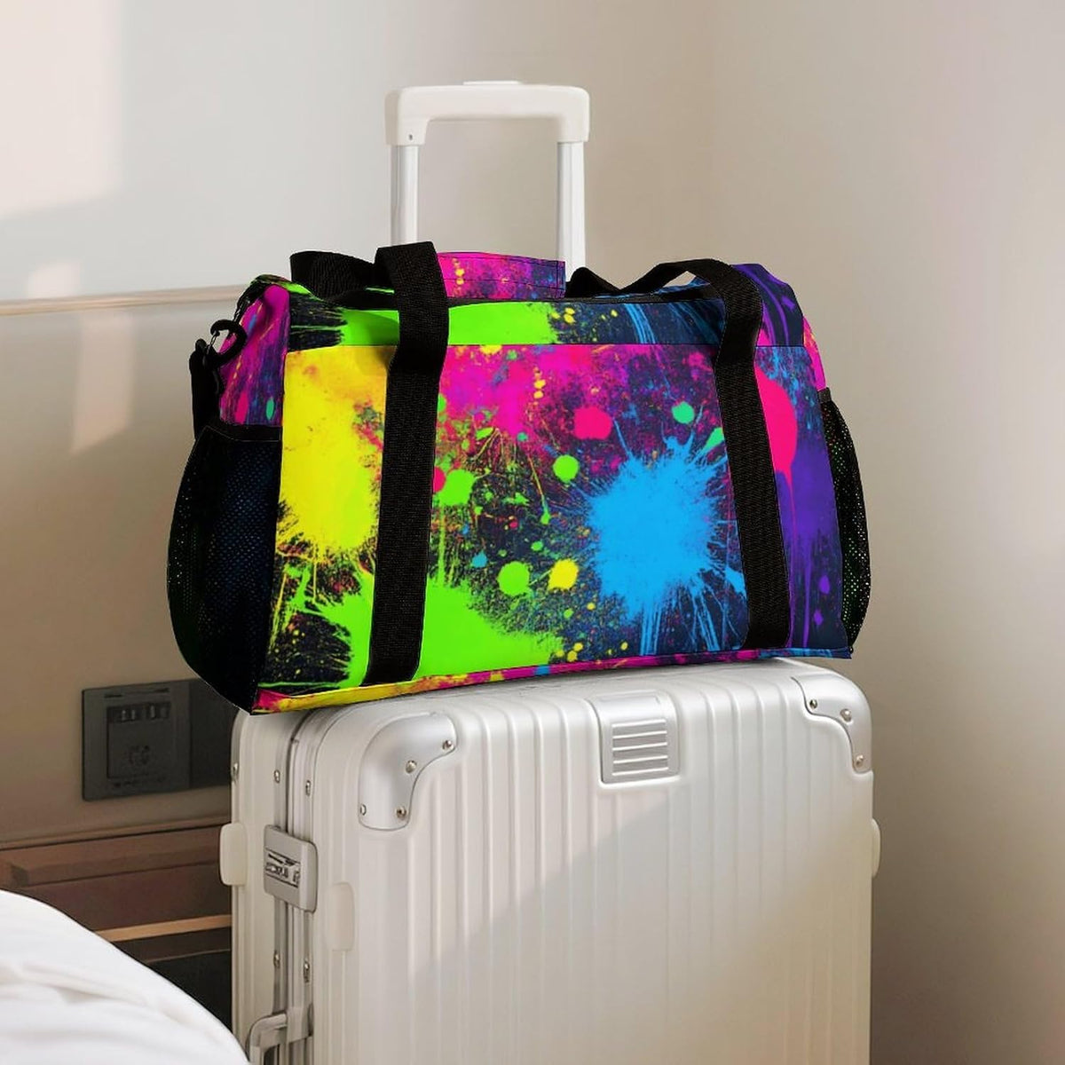 Foldable Lightweight Travel Duffel Bag Carry On Weekender Overnight Tote Bag for Men Women Yoga