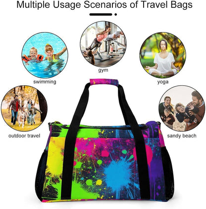 Foldable Lightweight Travel Duffel Bag Carry On Weekender Overnight Tote Bag for Men Women Yoga