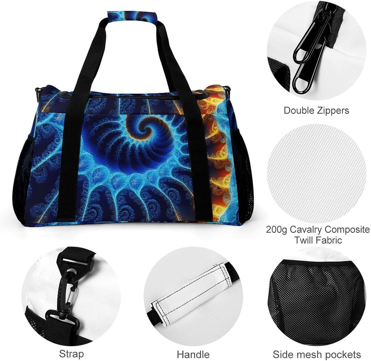 Foldable Lightweight Travel Duffel Bag Carry On Weekender Overnight Tote Bag for Men Women Yoga