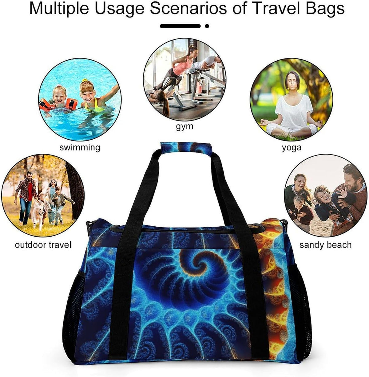 Foldable Lightweight Travel Duffel Bag Carry On Weekender Overnight Tote Bag for Men Women Yoga