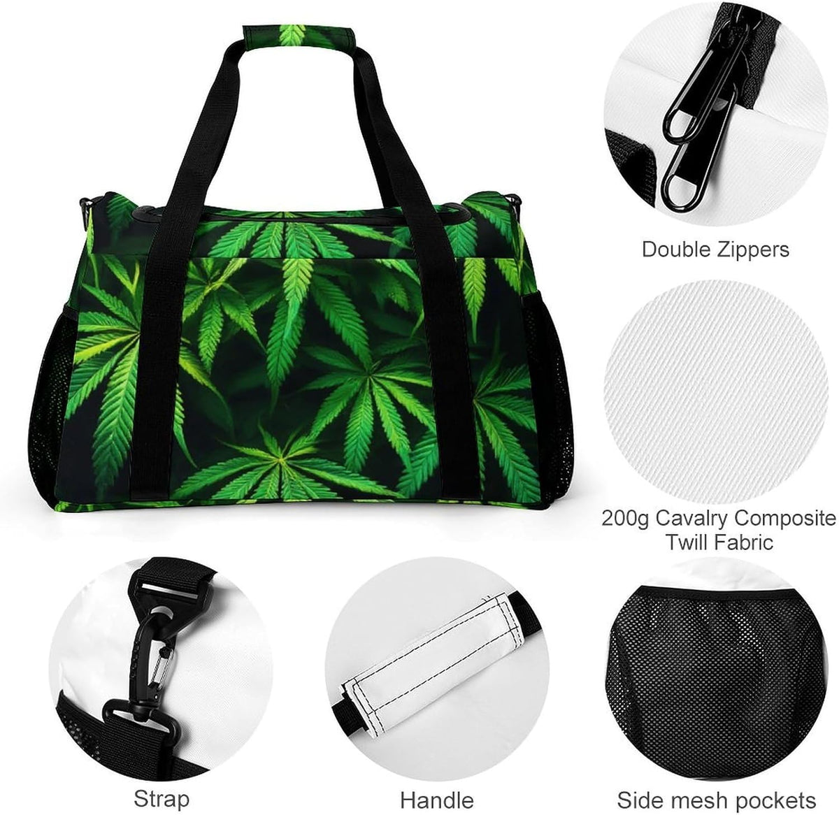 Foldable Lightweight Travel Duffel Bag Carry On Weekender Overnight Tote Bag for Men Women Yoga
