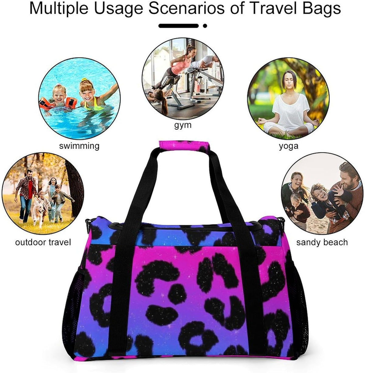 Foldable Lightweight Travel Duffel Bag Carry On Weekender Overnight Tote Bag for Men Women Yoga