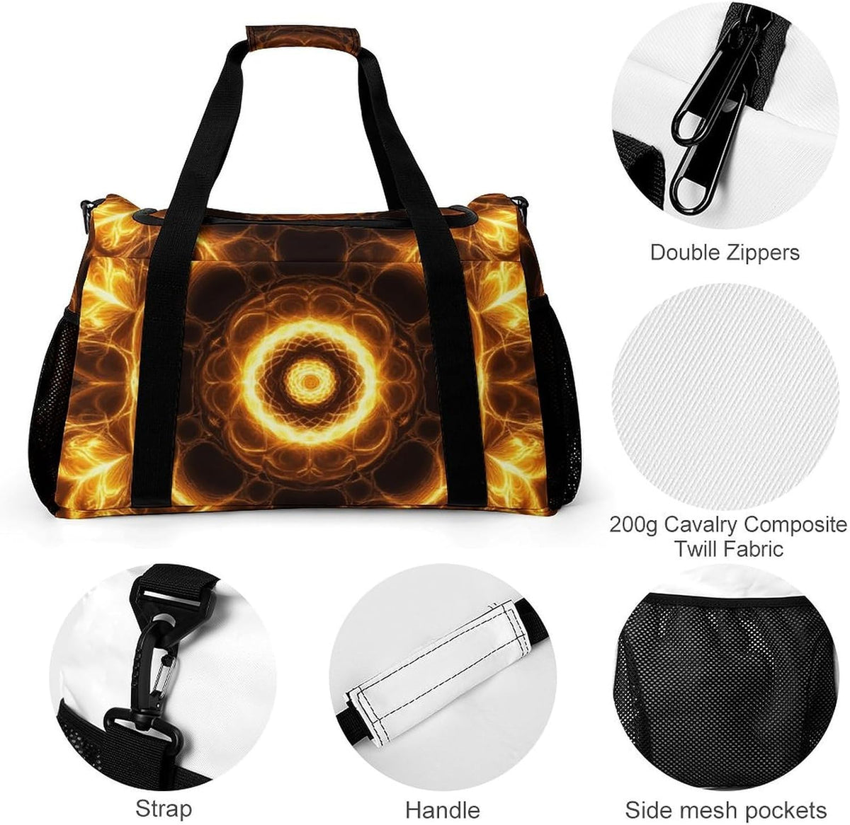 Foldable Lightweight Travel Duffel Bag Carry On Weekender Overnight Tote Bag for Men Women Yoga