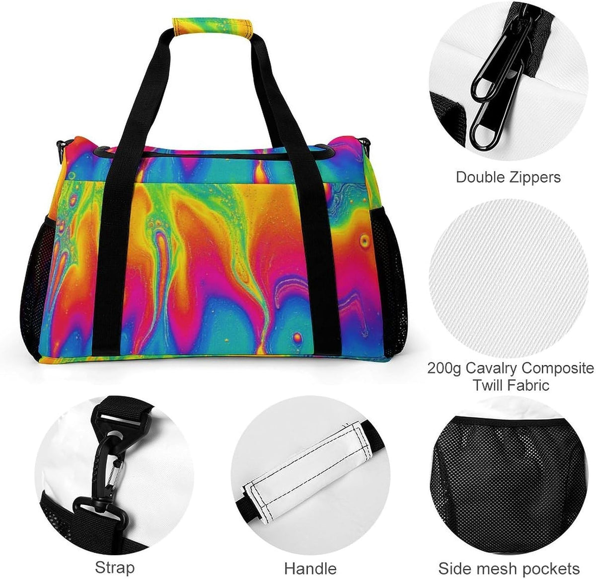 Foldable Lightweight Travel Duffel Bag Carry On Weekender Overnight Tote Bag for Men Women Yoga