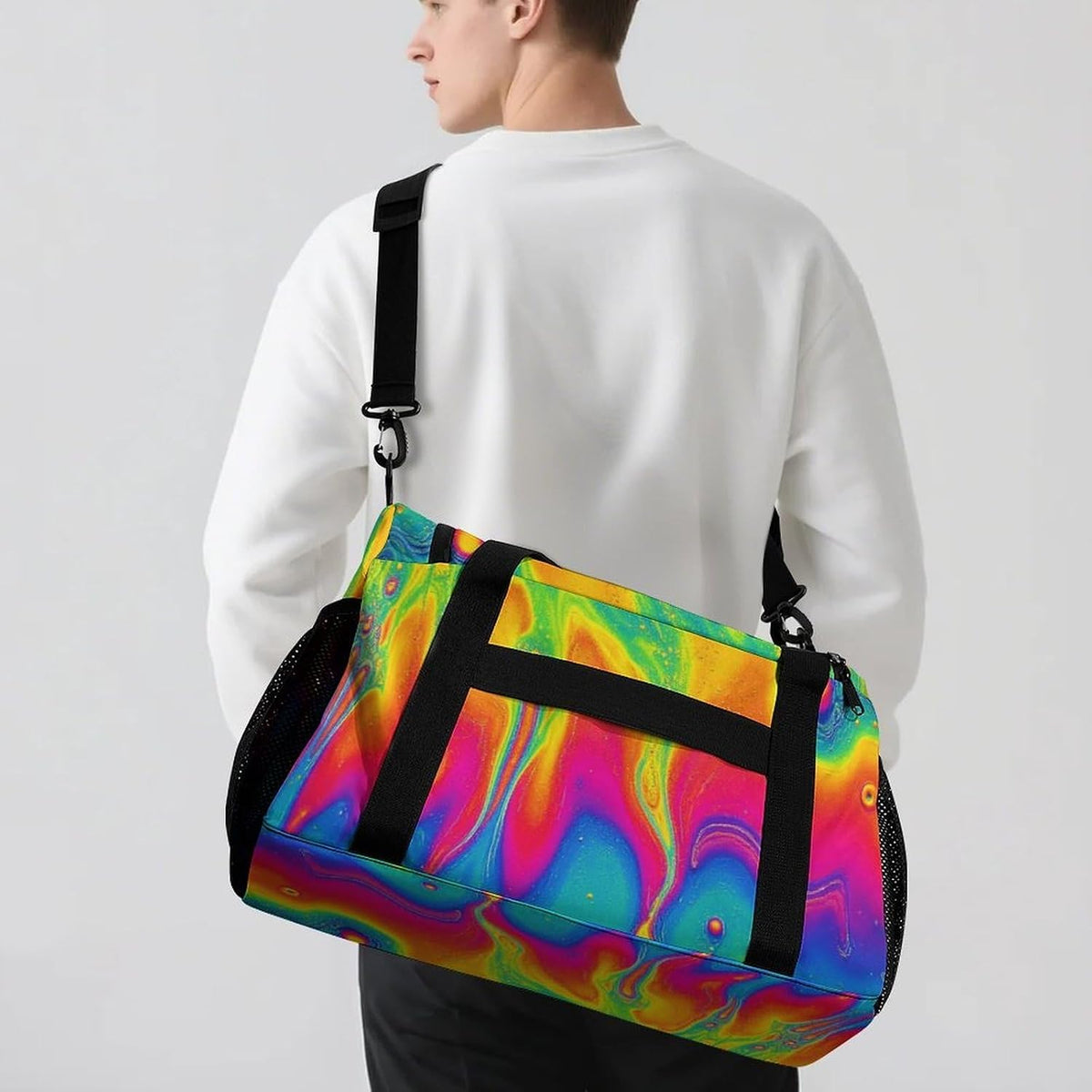 Foldable Lightweight Travel Duffel Bag Carry On Weekender Overnight Tote Bag for Men Women Yoga