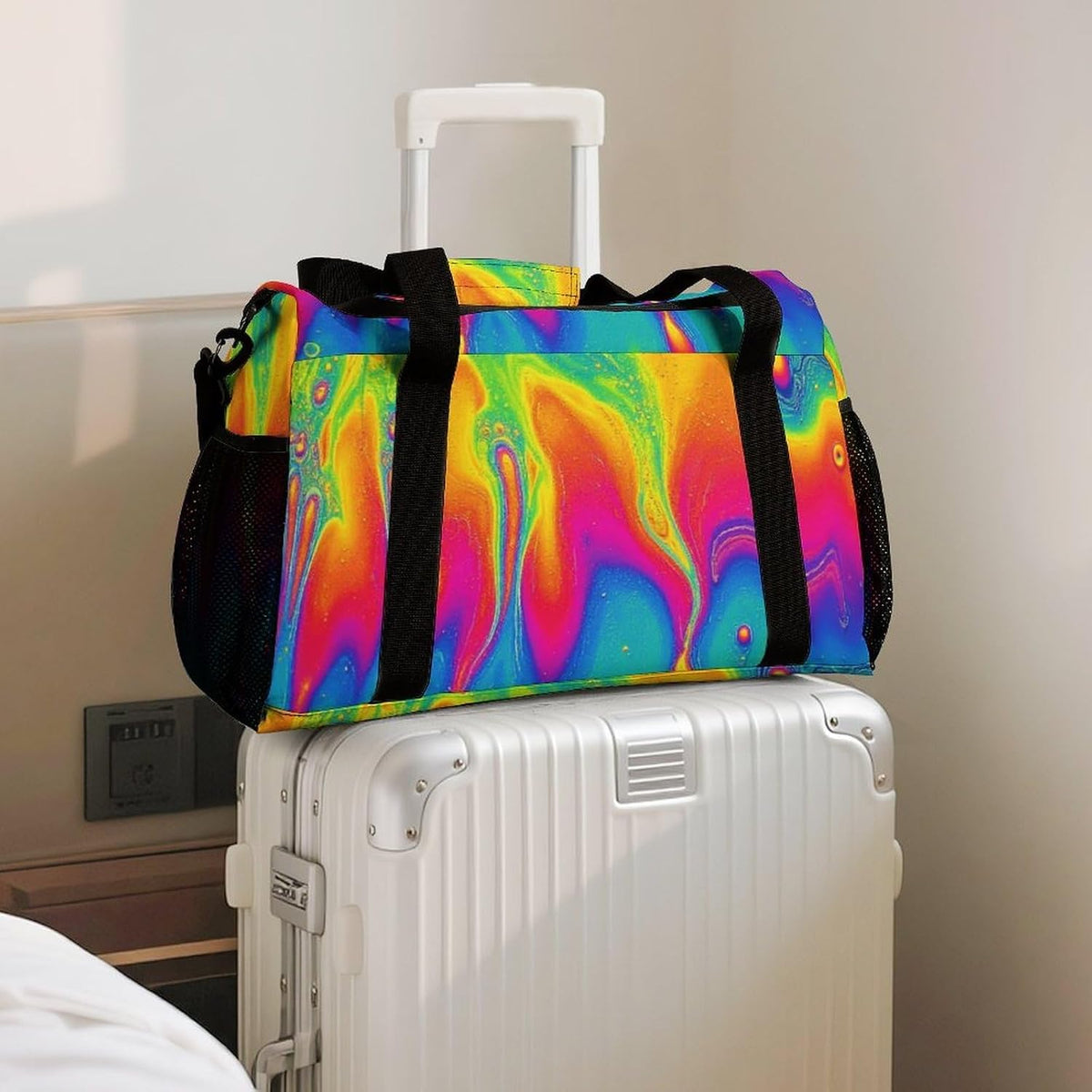 Foldable Lightweight Travel Duffel Bag Carry On Weekender Overnight Tote Bag for Men Women Yoga