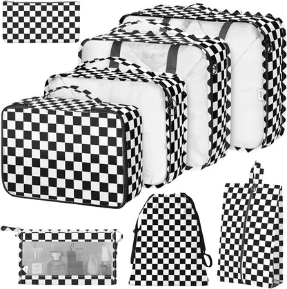 8 Set Packing Cubes for Suitcases, Packing Cube with Shoe, Cosmetics, Clothing, and Accessories Bags Packing Cubes for Travel Luggage Organizer(Leopard)
