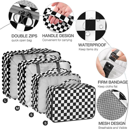 8 Set Packing Cubes for Suitcases, Packing Cube with Shoe, Cosmetics, Clothing, and Accessories Bags Packing Cubes for Travel Luggage Organizer(Leopard)