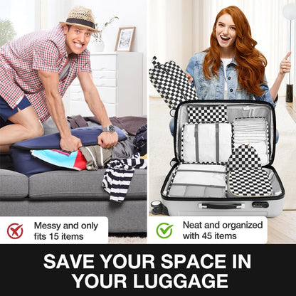 8 Set Packing Cubes for Suitcases, Packing Cube with Shoe, Cosmetics, Clothing, and Accessories Bags Packing Cubes for Travel Luggage Organizer(Leopard)