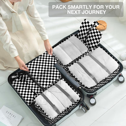 8 Set Packing Cubes for Suitcases, Packing Cube with Shoe, Cosmetics, Clothing, and Accessories Bags Packing Cubes for Travel Luggage Organizer(Leopard)