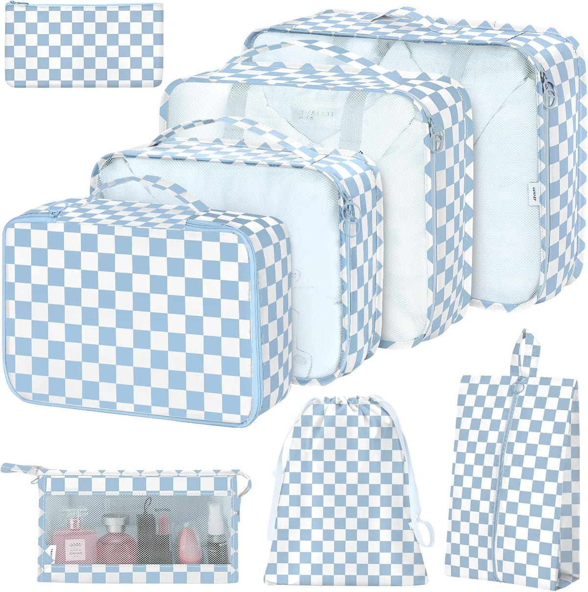 8 Set Packing Cubes for Suitcases, Packing Cube with Shoe, Cosmetics, Clothing, and Accessories Bags Packing Cubes for Travel Luggage Organizer(Leopard)