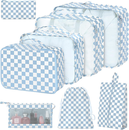 8 Set Packing Cubes for Suitcases, Packing Cube with Shoe, Cosmetics, Clothing, and Accessories Bags Packing Cubes for Travel Luggage Organizer(Leopard)